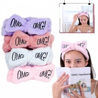 Kosmetinė plaukų juosta „OMG!“ su kaspinu