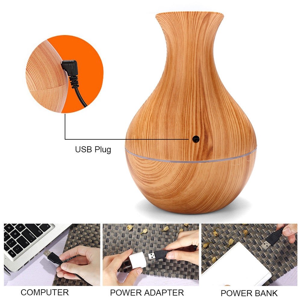 Ultragarsinis oro drėkintuvas "Wood Grain Aroma Diffuser“ - Image 4