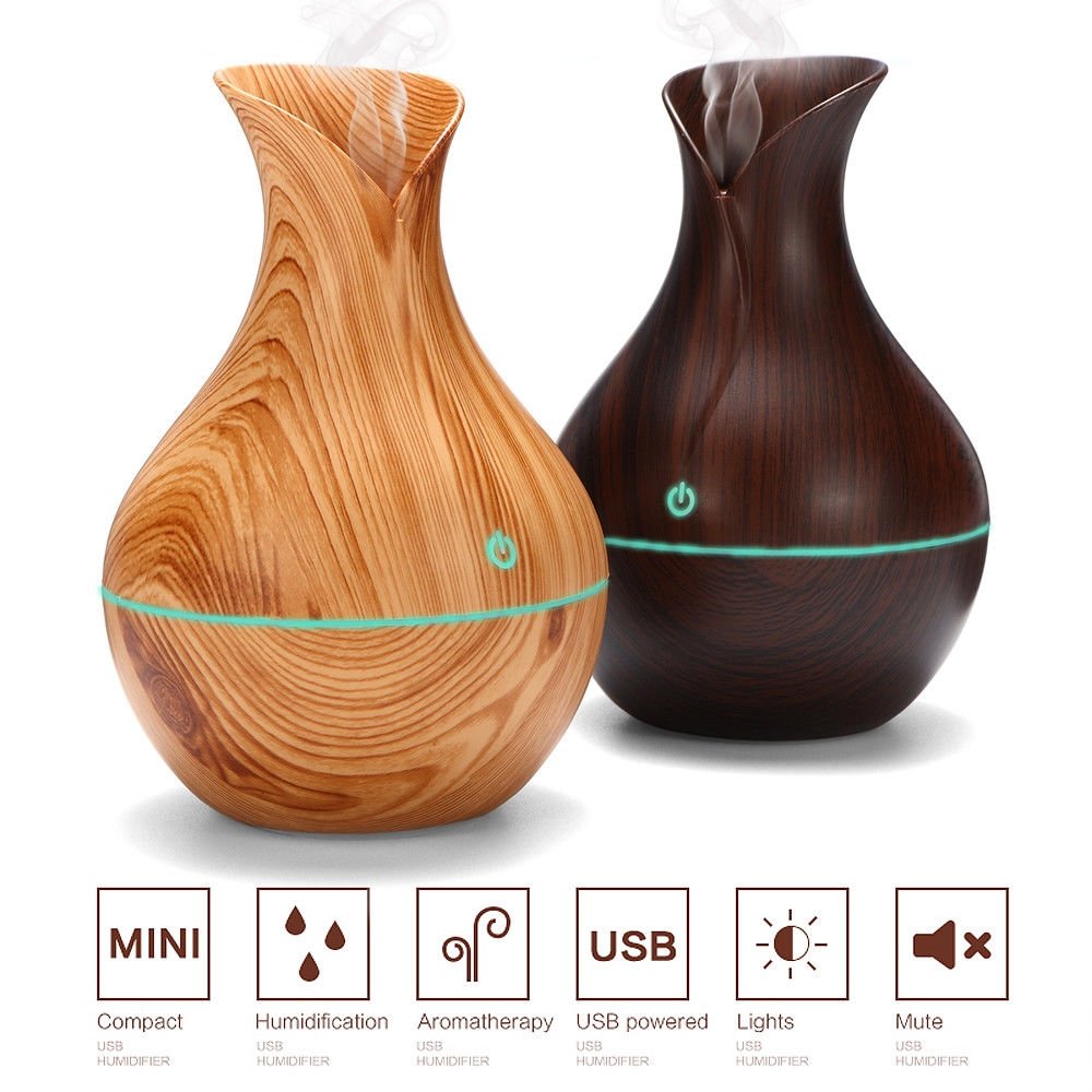 Ultragarsinis oro drėkintuvas "Wood Grain Aroma Diffuser“