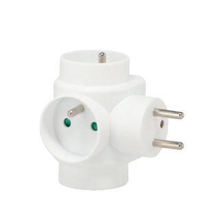 3 lizdų maitinimo adapteris