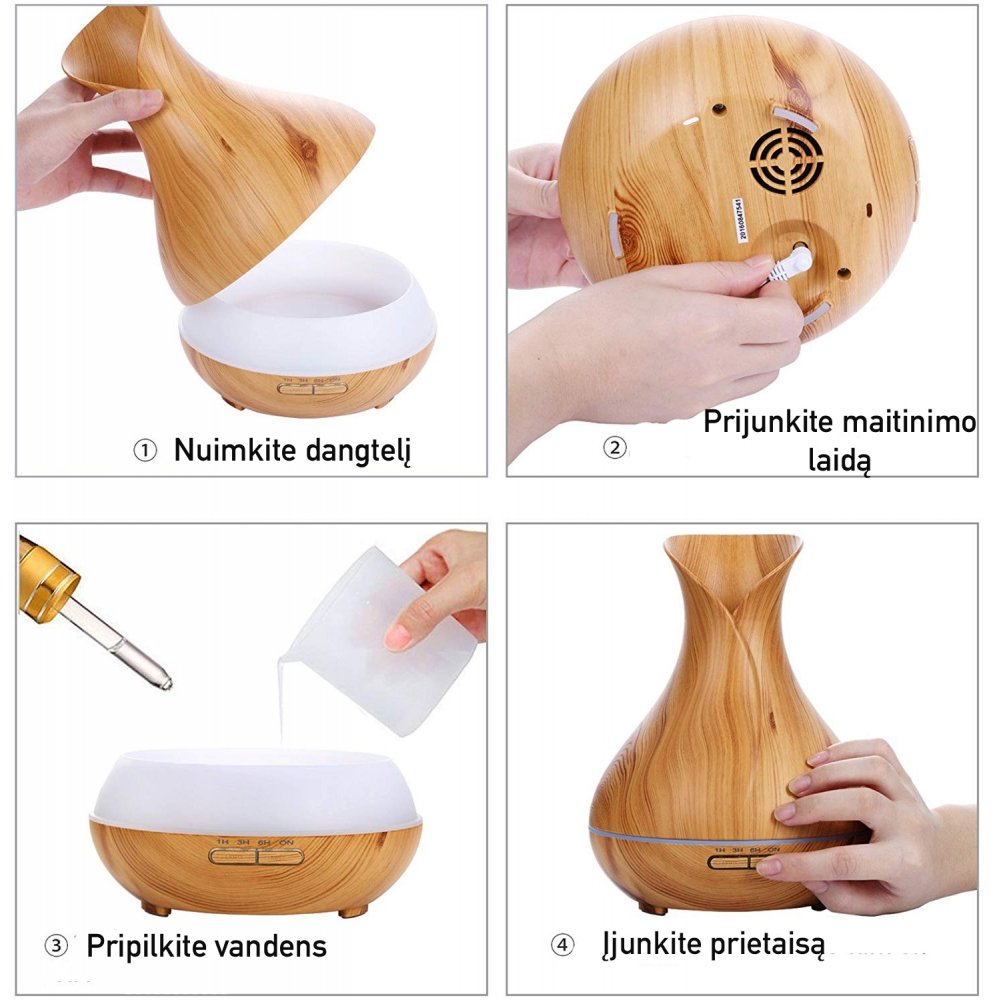 Eterinių aliejų difuzorius - oro drėkintuvas „Wood Grain“ - Image 6