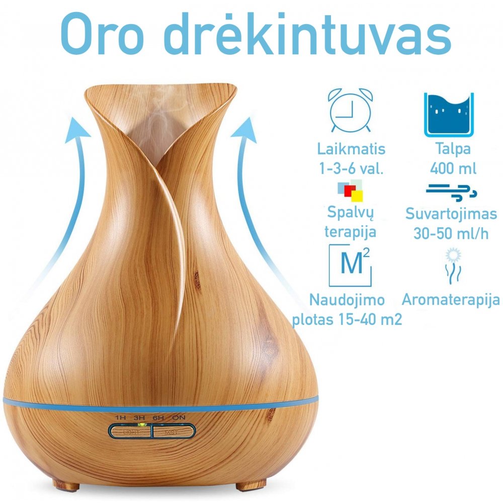 Eterinių aliejų difuzorius - oro drėkintuvas „Wood Grain“ - Image 7